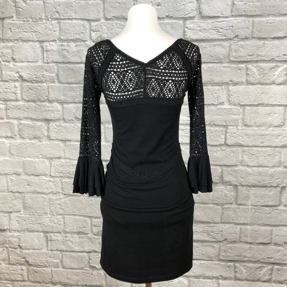 Free People City Girl Black Bodycon Crochet Dress - Picture 7 of 8